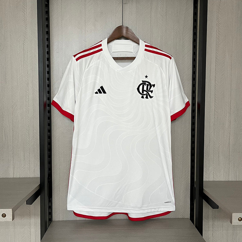 Camisa do Flamengo 24/25 Branca com Patch de campeão Copa do Brasil + Chaveiro Brinde