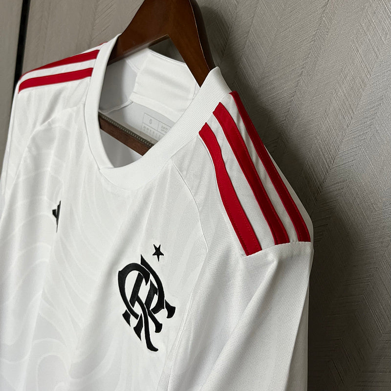 Camisa do Flamengo 24/25 Branca com Patch de campeão Copa do Brasil + Chaveiro Brinde
