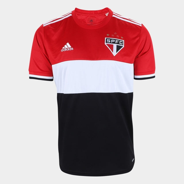 Camisa São Paulo III 21/22 Vermelho, Preto e Branco