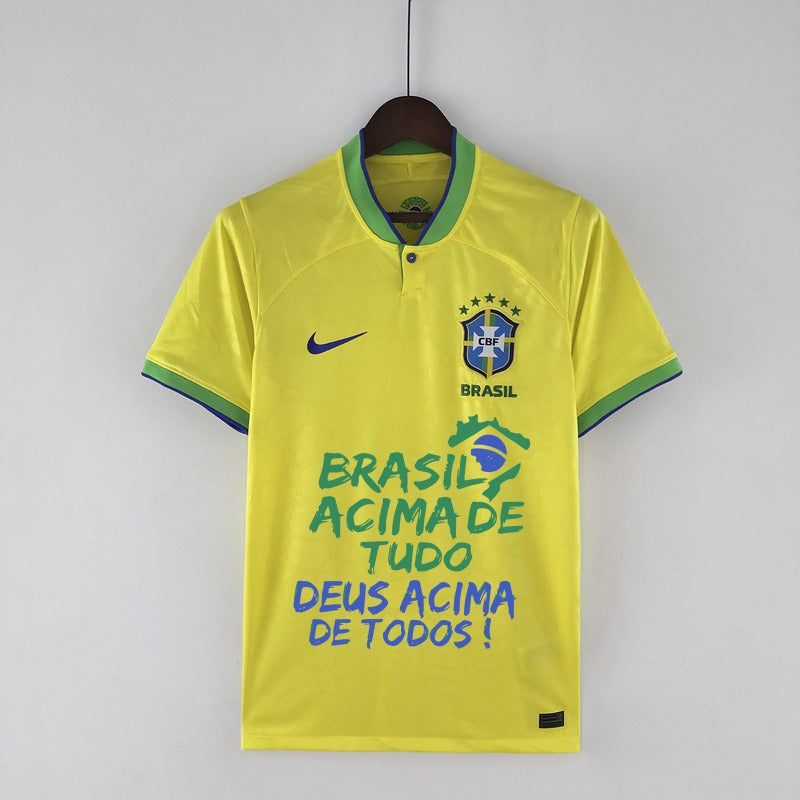 Camisa Seleção Brasil I 22/23 Nike - Amarelo - Bolsonaro #22