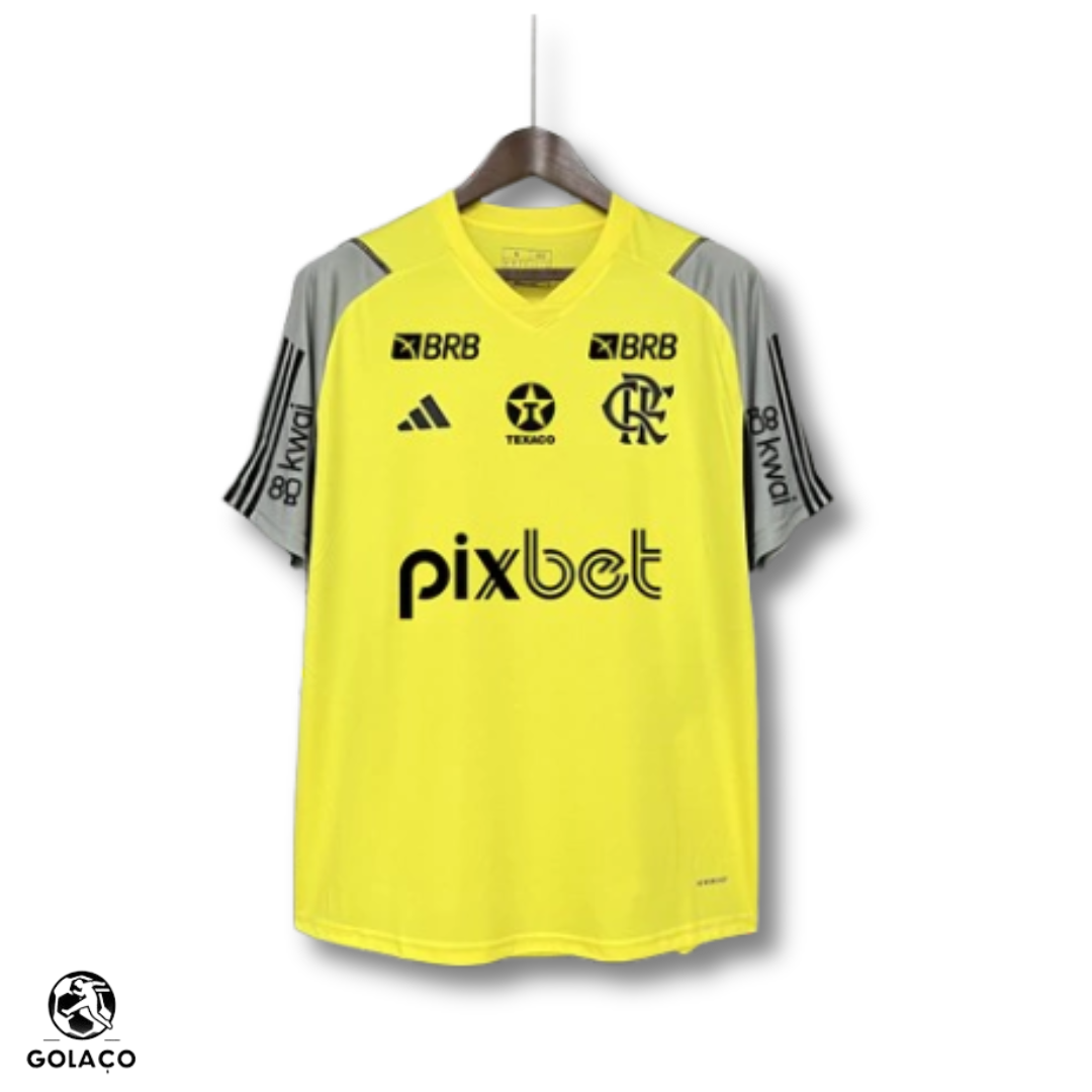 Camisa do Flamengo Treino 2024 Amarela