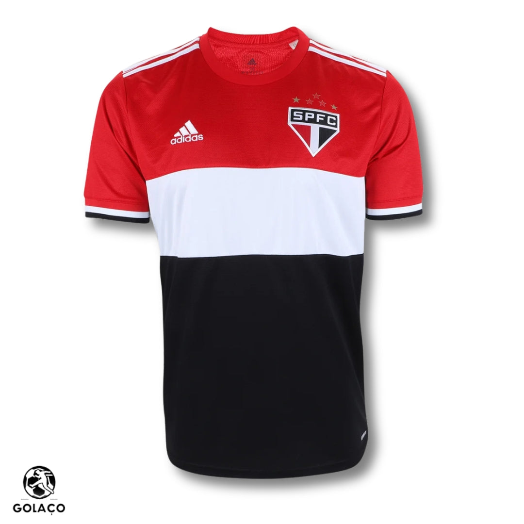 Camisa São Paulo III 21/22 Vermelho, Preto e Branco