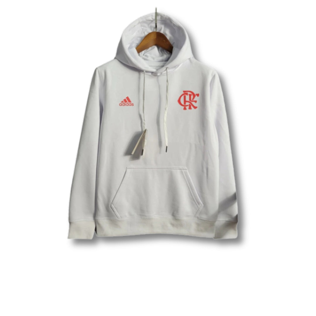 Agasalho do Flamengo com Capuz Unisex Branco