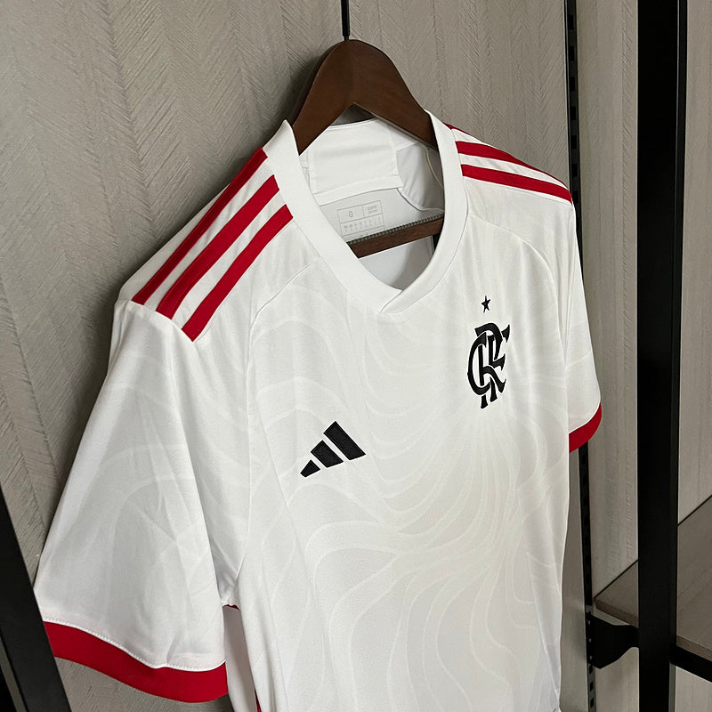 Camisa do Flamengo 24/25 Branca com Patch de campeão Copa do Brasil + Chaveiro Brinde