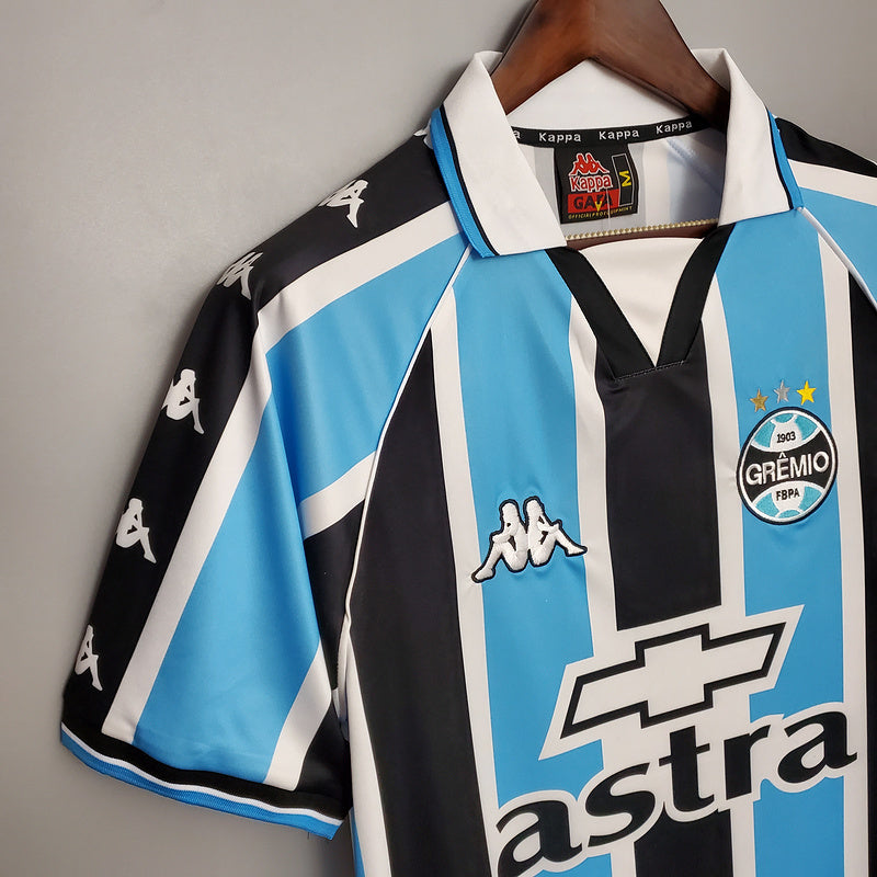 Camisa Grêmio Retrô 2000 Azul e Preta -