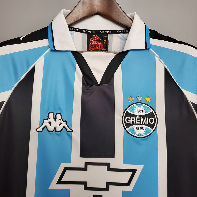 Camisa Grêmio Retrô 2000 Azul e Preta -