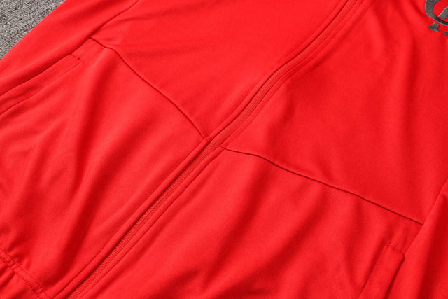Conjunto Flamengo 21/22 Vermelho e Preto Com Ziper
