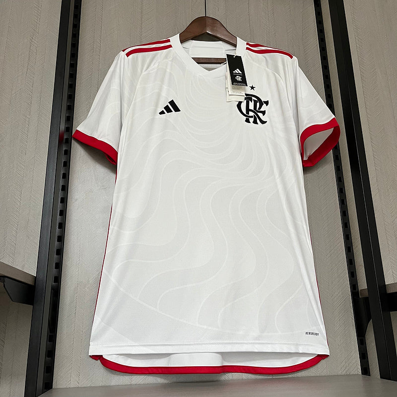 Camisa do Flamengo 24/25 Branca com Patch de campeão Copa do Brasil + Chaveiro Brinde