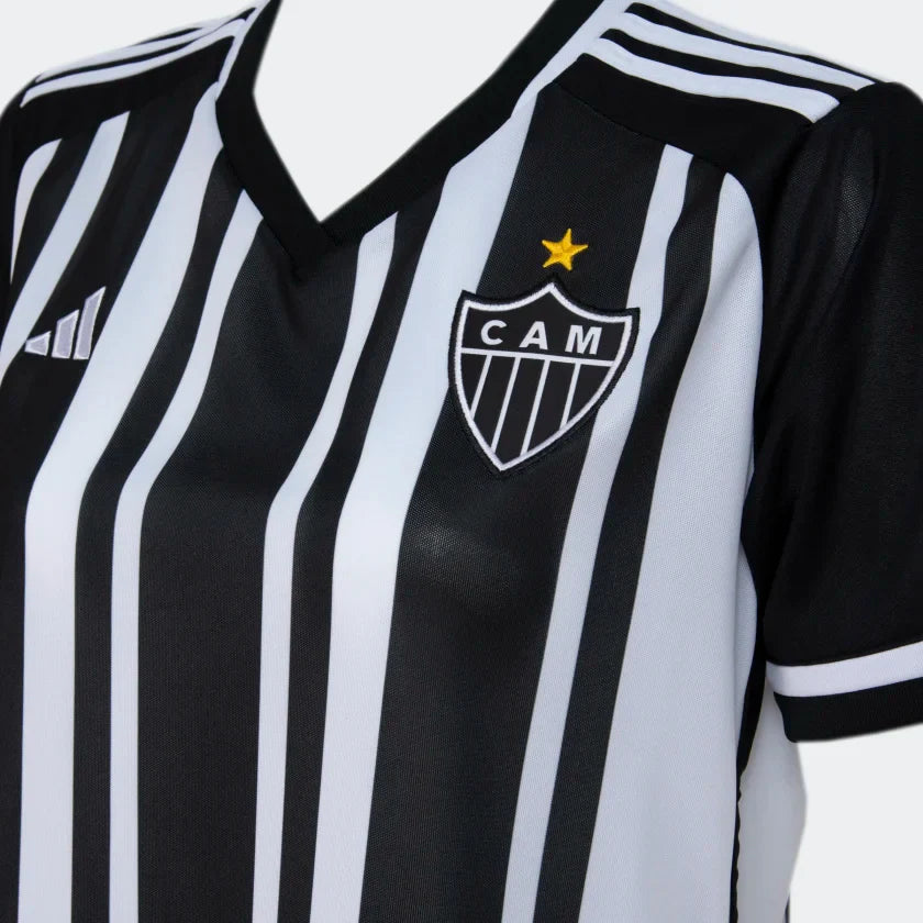 Camisa Feminina Atlético Mineiro I 23/24 - Preto e Branco