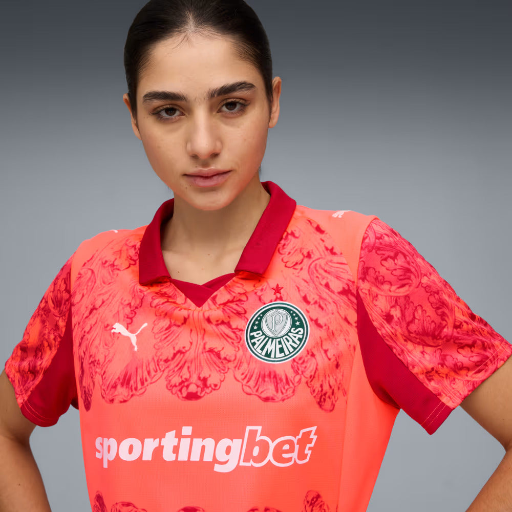 Camisa KIDSUPER X PALMEIRAS Torcedor Feminina VERMELHA