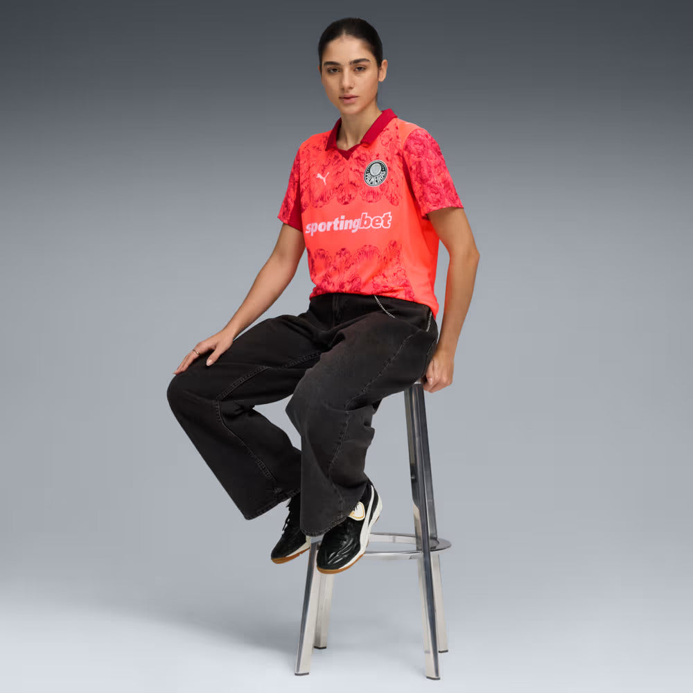 Camisa KIDSUPER X PALMEIRAS Torcedor Feminina VERMELHA