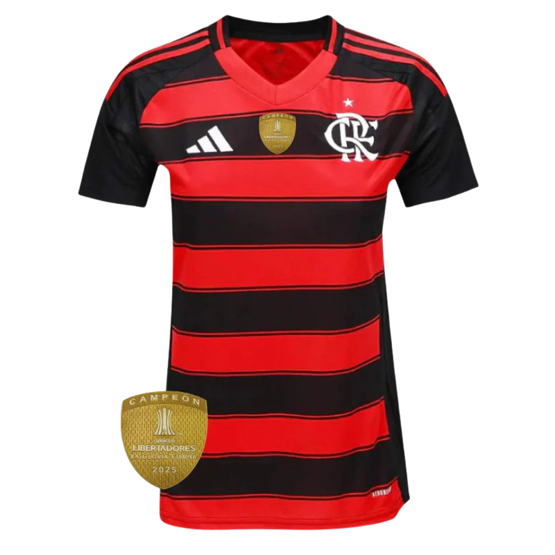 Camisa do Flamengo 2026 Feminina com patch de campeão Libertadores