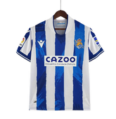 Camisa Real Sociedad I 22/23 Macron - Branco e Azul