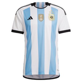 Camisa Seleção da Argentina I [Patch Copa do Mundo] 2022 Adidas - Azul e Branca