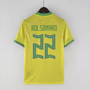 Camisa Seleção Brasil I 22/23 Nike - Amarelo - Bolsonaro #22