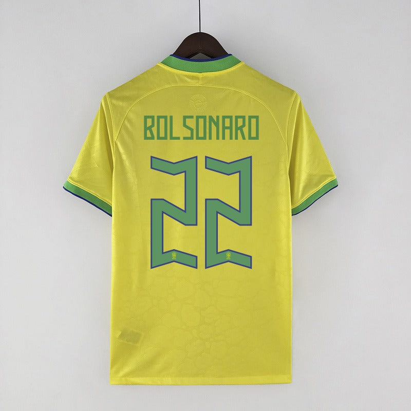 Camisa Seleção Brasil I 22/23 Nike - Amarelo - Bolsonaro #22