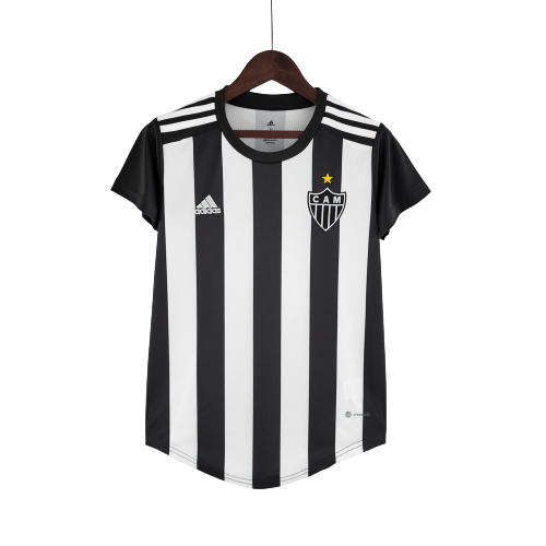 Camisa Feminina Atlético Mineiro I 22/23  - Preto e Branco