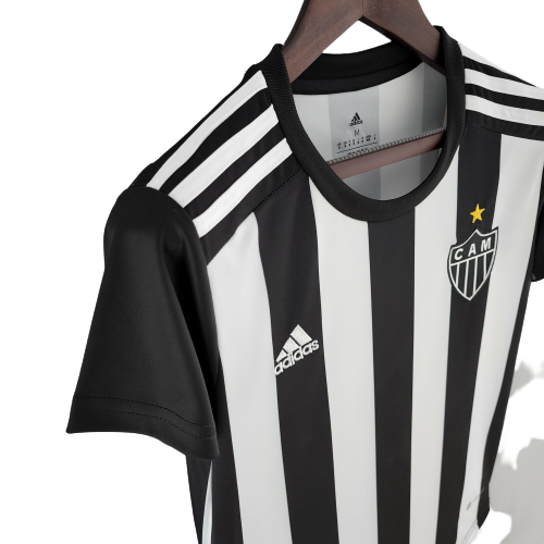 Camisa Feminina Atlético Mineiro I 22/23  - Preto e Branco