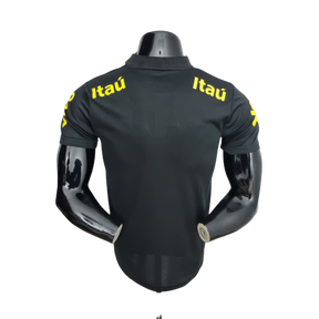 Camisa Brasil Polo Gola Baixa  Preta - Masculina