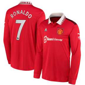 Camisa Manga Longa Manchester United 22/23 Adidas [Ronaldo #7] - Vermelho