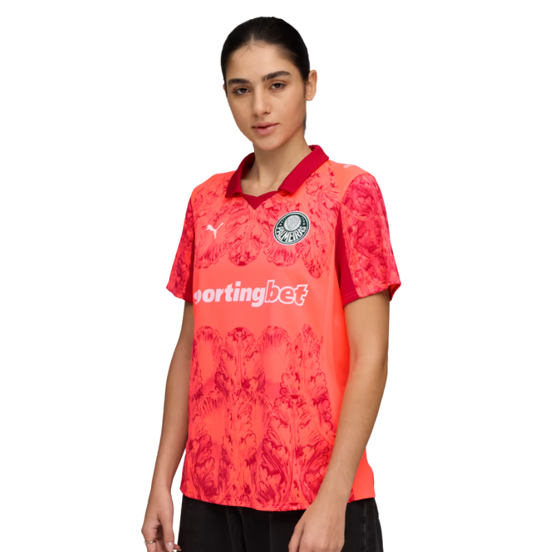 Camisa KIDSUPER X PALMEIRAS Torcedor Feminina VERMELHA