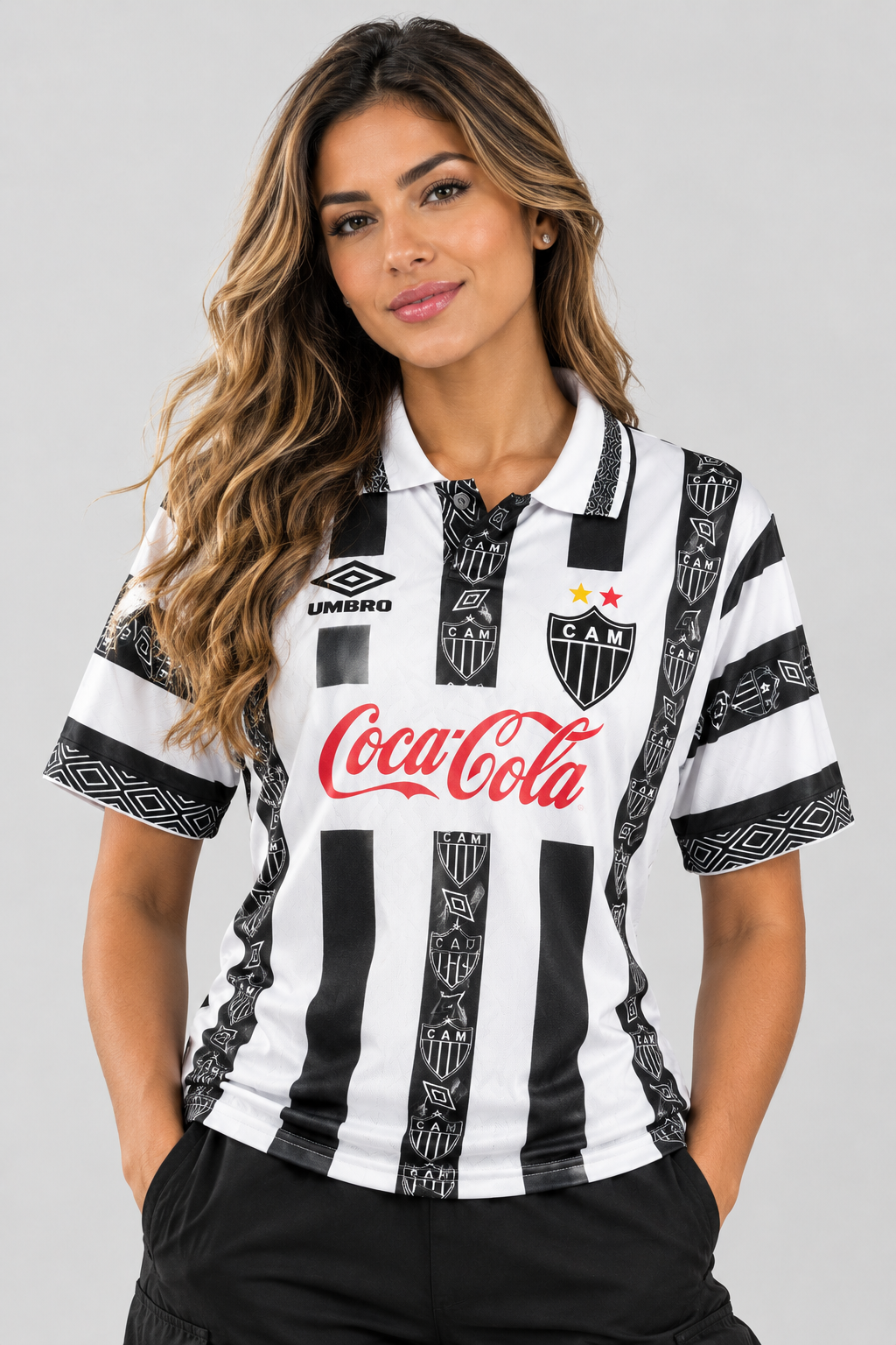 Camisa Atlético Mineiro Titular 1995 - Versão Retrô - Feminina