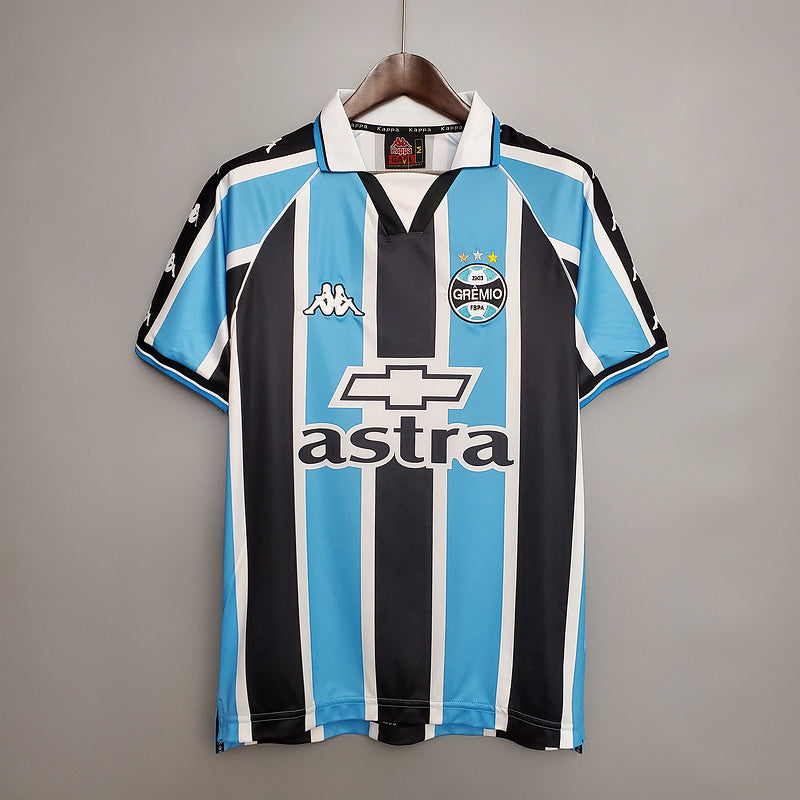 Camisa Grêmio Retrô 2000 Azul e Preta -