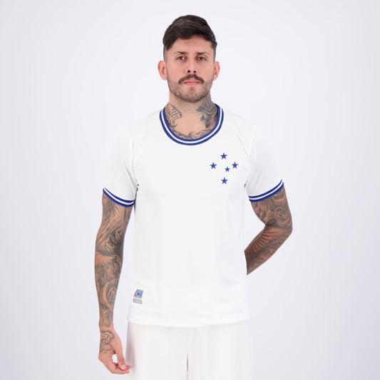 Camisa Cruzeiro Retrô Jacquard Branca