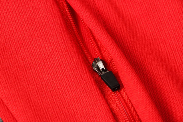 Conjunto Flamengo 21/22 Vermelho e Preto Com Ziper