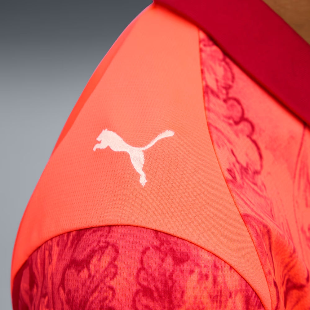 Camisa KIDSUPER X PALMEIRAS Torcedor Masculina VERMELHA com patrocínios