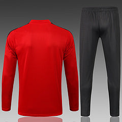 Conjunto Flamengo 21/22 Vermelho e Preto Com Ziper